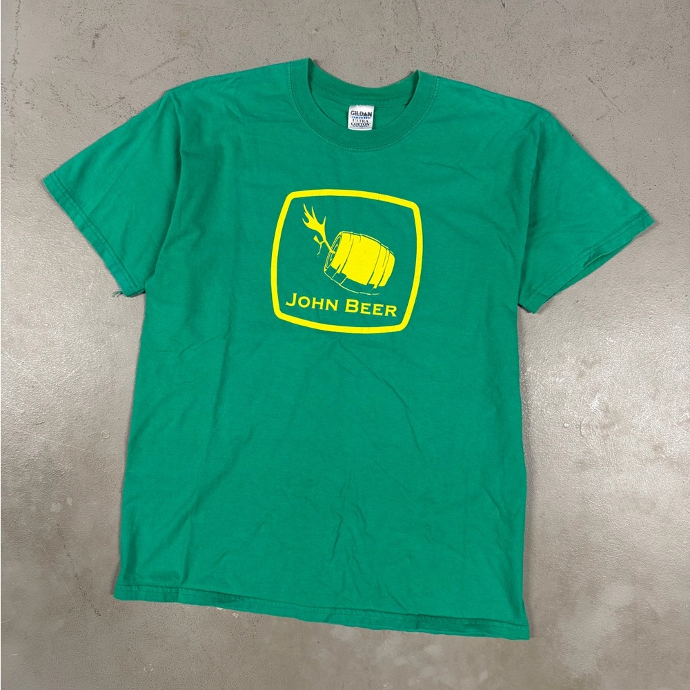 Vintage Y2K “John Beer” Parody Funny Retro Causal Essential Tee T-Shirt Large - Picture 2 of 6